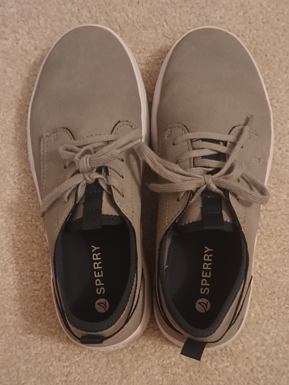 Sperry Boy's GrayCanvas Boat Shoes with White Sole
